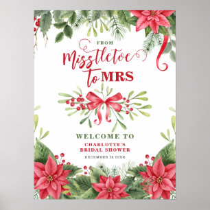 Póster Bienvenida De Misstletoe A La Sra. Winter Bridal S