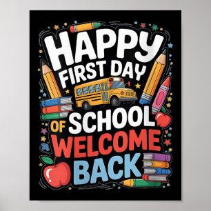 Póster Bienvenida de mujeres al regreso a clases Feliz pr