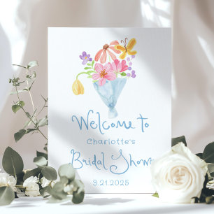 Póster Bienvenida De Novias De Color De Agua Fresca En El
