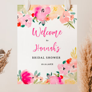 Póster Bienvenida de novias floridas en el jardín de moda