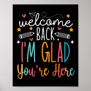Póster Bienvenida De Nuevo Estoy Contento De Que Estéis A