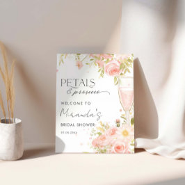 Póster Bienvenida De Petales Y Ducha Bridal Prosecco
