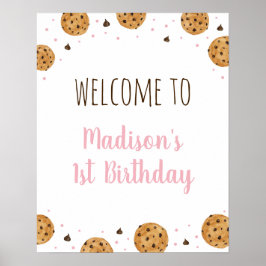 Póster Bienvenida de primer cumpleaños de la Cocina Rosa