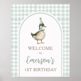 Póster Bienvenida de primer cumpleaños de One Lucky Duck 