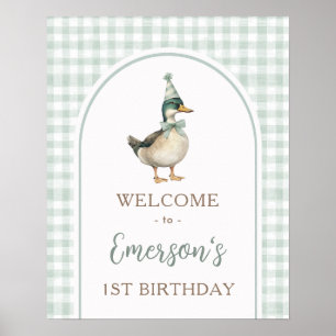 Póster Bienvenida de primer cumpleaños de One Lucky Duck 