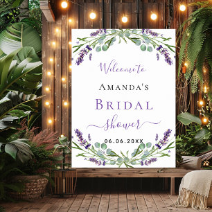 Póster Bienvenida de shower nupcial lavanda eucalipto ver