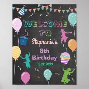 Póster Bienvenida de Trampoline de Niños de la Escuela de