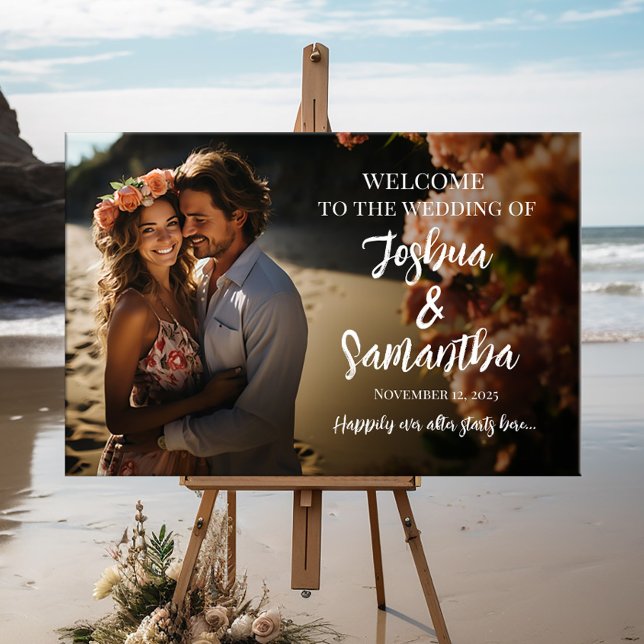 Póster Bienvenida de un boda fotográfico de caligrafía mo (Subido por el creador)