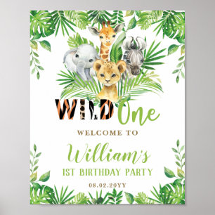 Póster Bienvenida de un cumpleaños a los animales de la s
