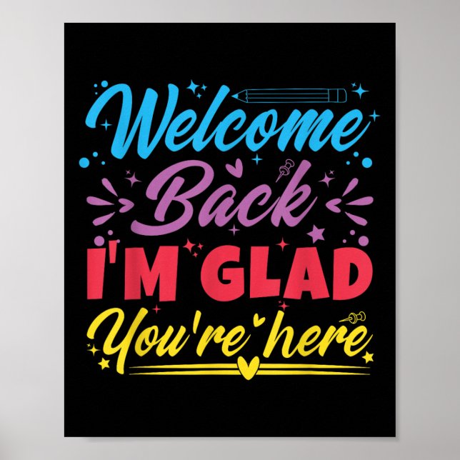 Póster Bienvenida de vuelta Estoy contento de que estés a (Frente)