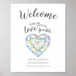 Póster Bienvenida Dejar el amor brillar diamante de la ac