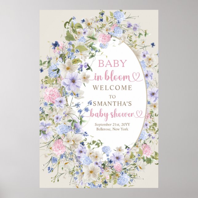 Póster Bienvenida del Jardín de la Flor Silvestre de Prim (Frente)