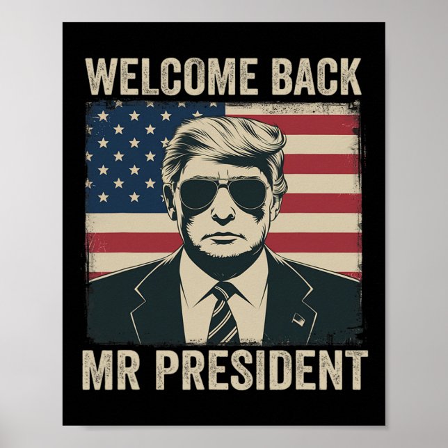 Póster Bienvenida del Sr. Presidente Donald Trump Victori (Frente)