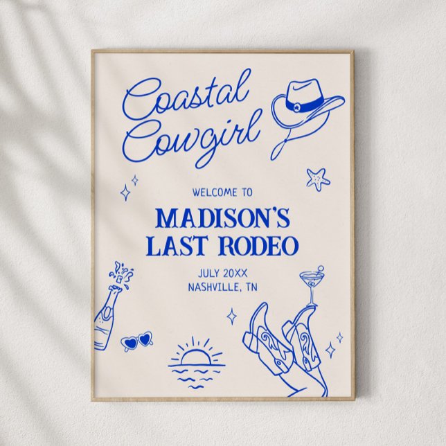 Póster Bienvenida descargable de Bachelorette Coastgirl (Subido por el creador)