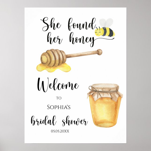 Póster Bienvenida - Despedida de soltera de Abeja (Frente)