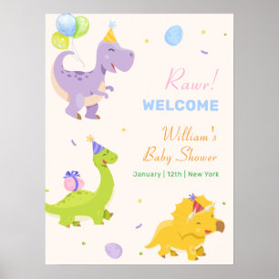 Póster Bienvenida divertida y colorida a la fiesta de glo