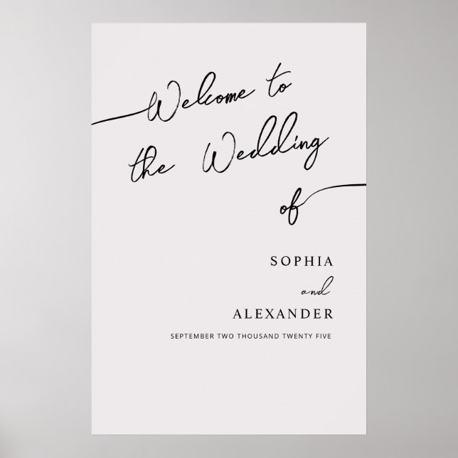 Póster Bienvenida El Rótulo Boda De La Moda Boho Poster. (Frente)