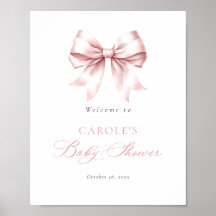Bienvenida elegante Baby Shower de Rubor Pink Bow