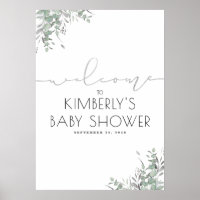 Bienvenida elegante Baby Shower de Silver Leaves G