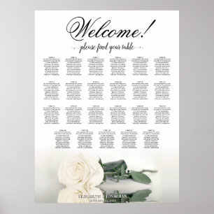 Póster ¡Bienvenida! Elegante gráfico de asientos de mesa 