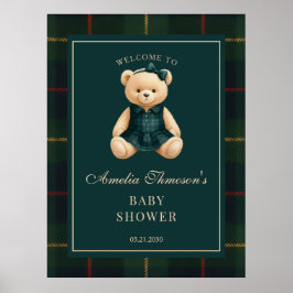 Póster Bienvenida elegante y refinada al baby shower del 