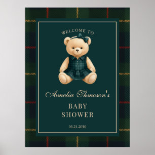 Póster Bienvenida elegante y refinada al baby shower del