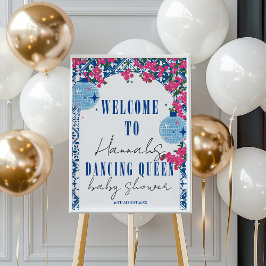 Póster Bienvenida en Baby Shower de bailarinas reina boug