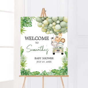 Póster Bienvenida en Baby Shower de Oh Boy Jungle Safari