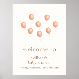 Póster Bienvenida en Baby Shower del Neutral Elegant Boho