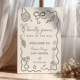 Póster Bienvenida en el mercado de cría de bebé Rustic Fa