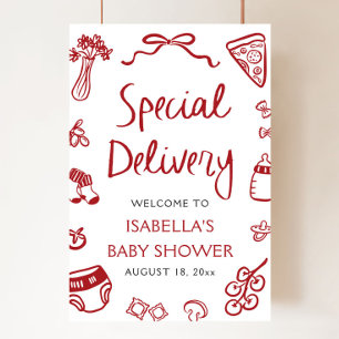 Póster Bienvenida especial de entrega roja italiana para