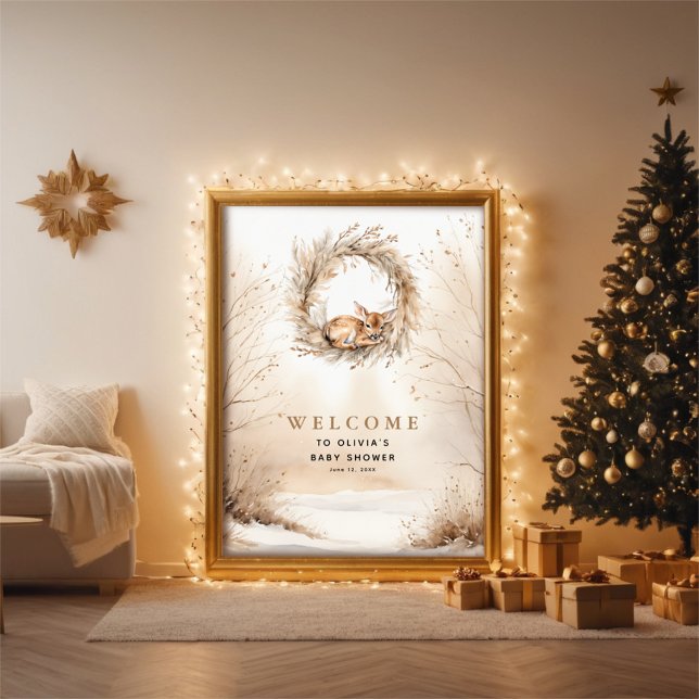 Póster Bienvenida fiesta de bebé animales bebé salvaje ci (Subido por el creador)