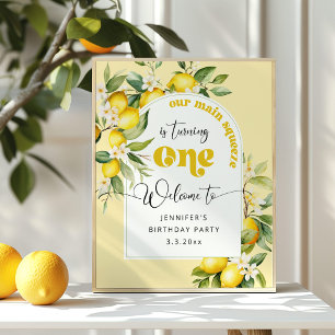Póster Bienvenida fiesta de cumpleaños 1.ᵉʳ limón princip