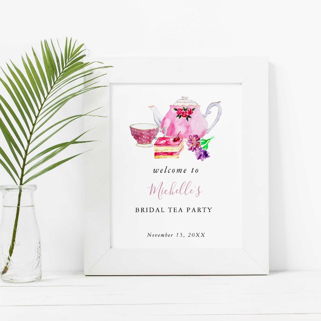 Póster Bienvenida Fiesta de Despedida de Soltera Té Party (Subido por el creador)