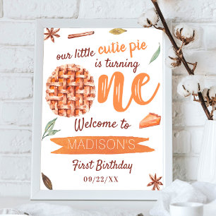 Póster Bienvenida Fiesta de primer cumpleaños de Little C