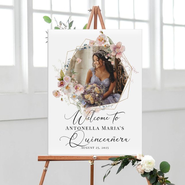 Póster Bienvenida fotográfica de Calligraphy Quinceanera (Subido por el creador)