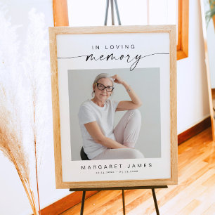 Póster Bienvenida Fúnebre Memorial de Foto Boho BLAIR