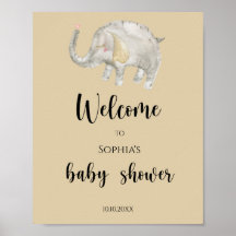 Bienvenida globo elefante baby shower