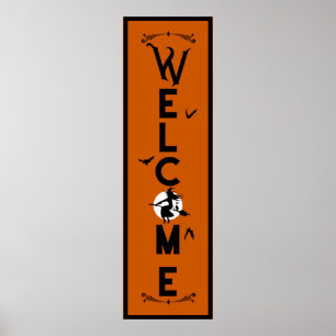 Póster Bienvenida Halloween   Longitud de la puerta de br