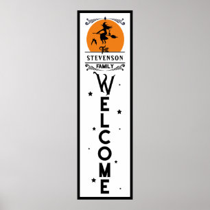 Póster Bienvenida Halloween   Longitud de la puerta de no