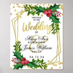 Póster Bienvenida Holly, Boda de vacaciones blancas de or