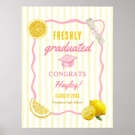 Póster Bienvenida Imprimible a la Fiesta de Graduado Reci