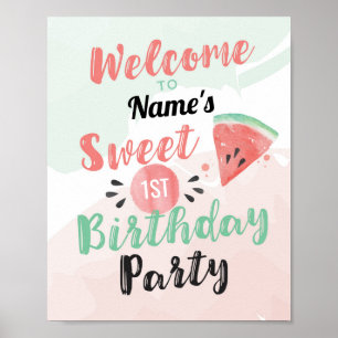 Póster Bienvenida Melon Sweet Poster Watermelon Cumpleaño