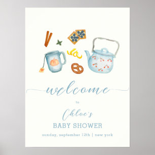 Póster Bienvenida Mínima Rustica Par-Tea Cookie Baby Show