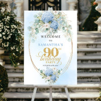 Bienvenida Minimalista Floral Azul Pastel 90 cumpl