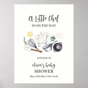 Póster Bienvenida minimalista y moderna al Pequeño Chef B