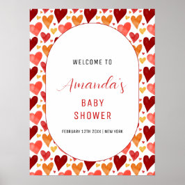 Póster Bienvenida moderna de Baby Shower para pequeños en