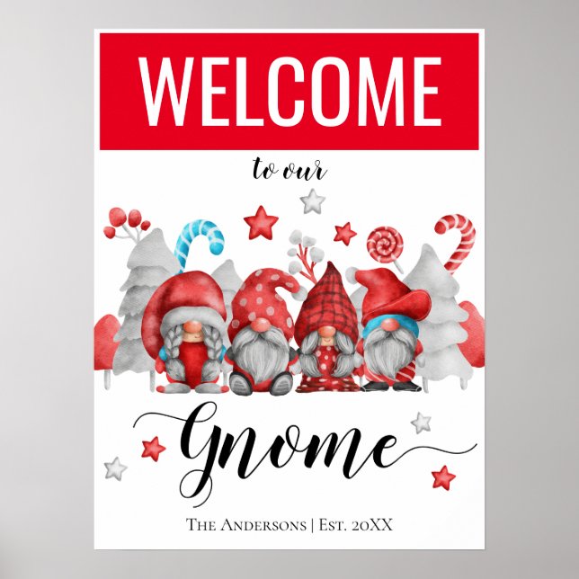 Póster Bienvenida Navidades Gnomes Poster (Frente)