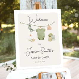 Póster Bienvenida neutral de Boho Rustic Baby Shower Boy