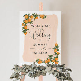 Póster Bienvenida Nupcial Chic Naranja Verde Citrus